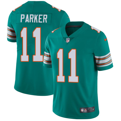 Nike Dolphins #11 DeVante Parker Aqua Green Alternate Men's Stitched NFL Vapor Untouchable Limited Jersey
